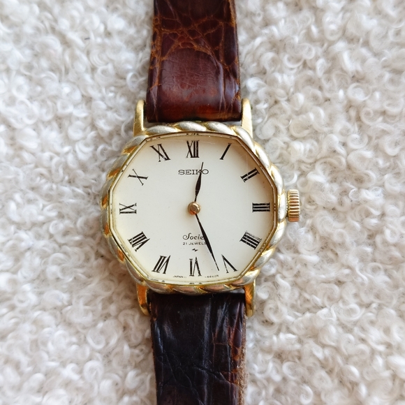 Seiko Accessories - Seiko Socie 11-8370 Vintage Hand Winding Dress Watch Octagonal Case Roman Dial 2
